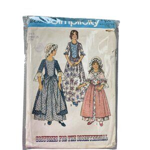 70s Simplicity 6828 Pattern Childrens Size 6 Costumes For The Bicentennial CUT